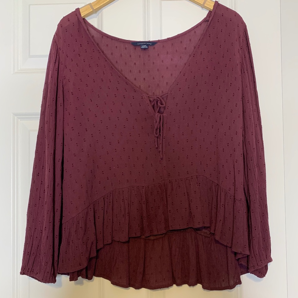 Sheer maroon top